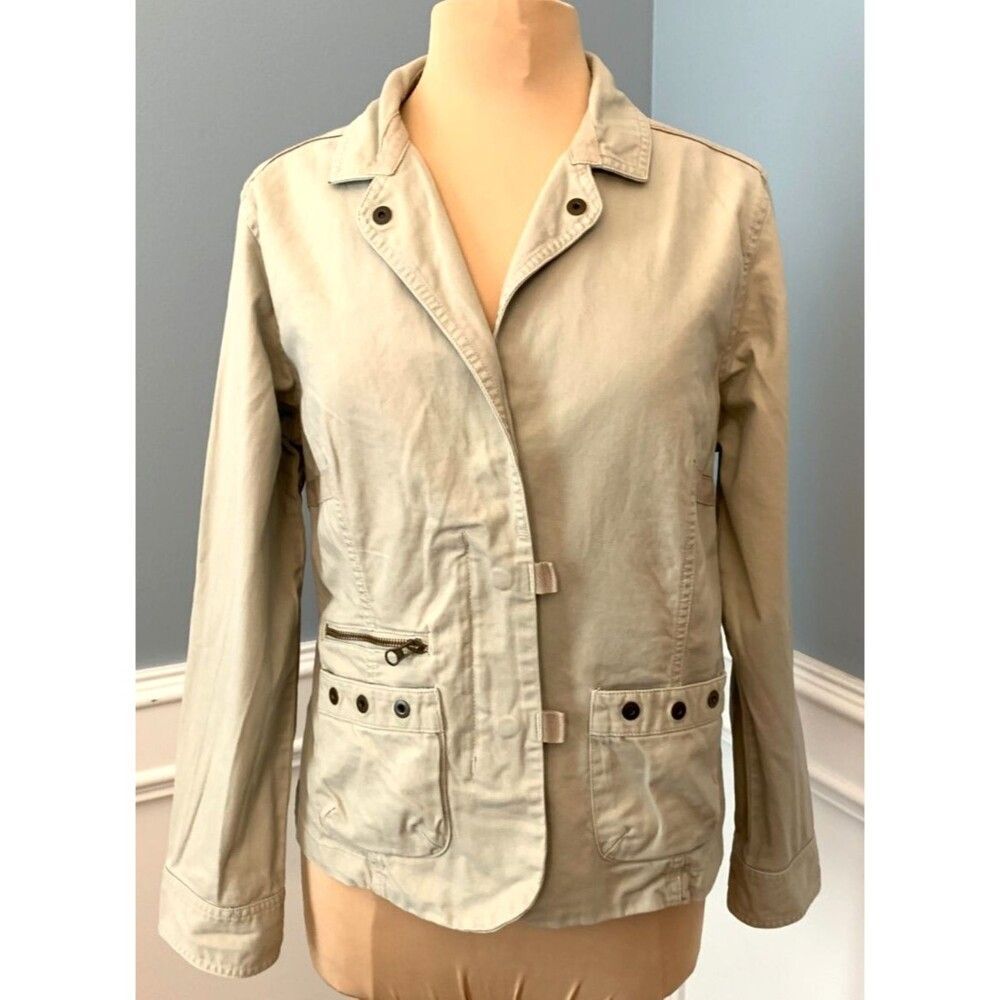 Columbia Utility Jacket Womens L Safari Field Chore Barn Military Khaki Hiking